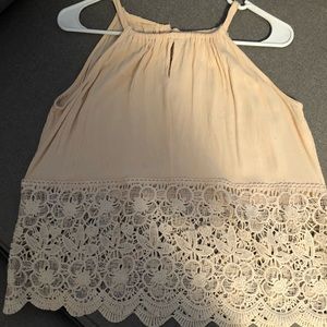 Cute rose color embroidered tank